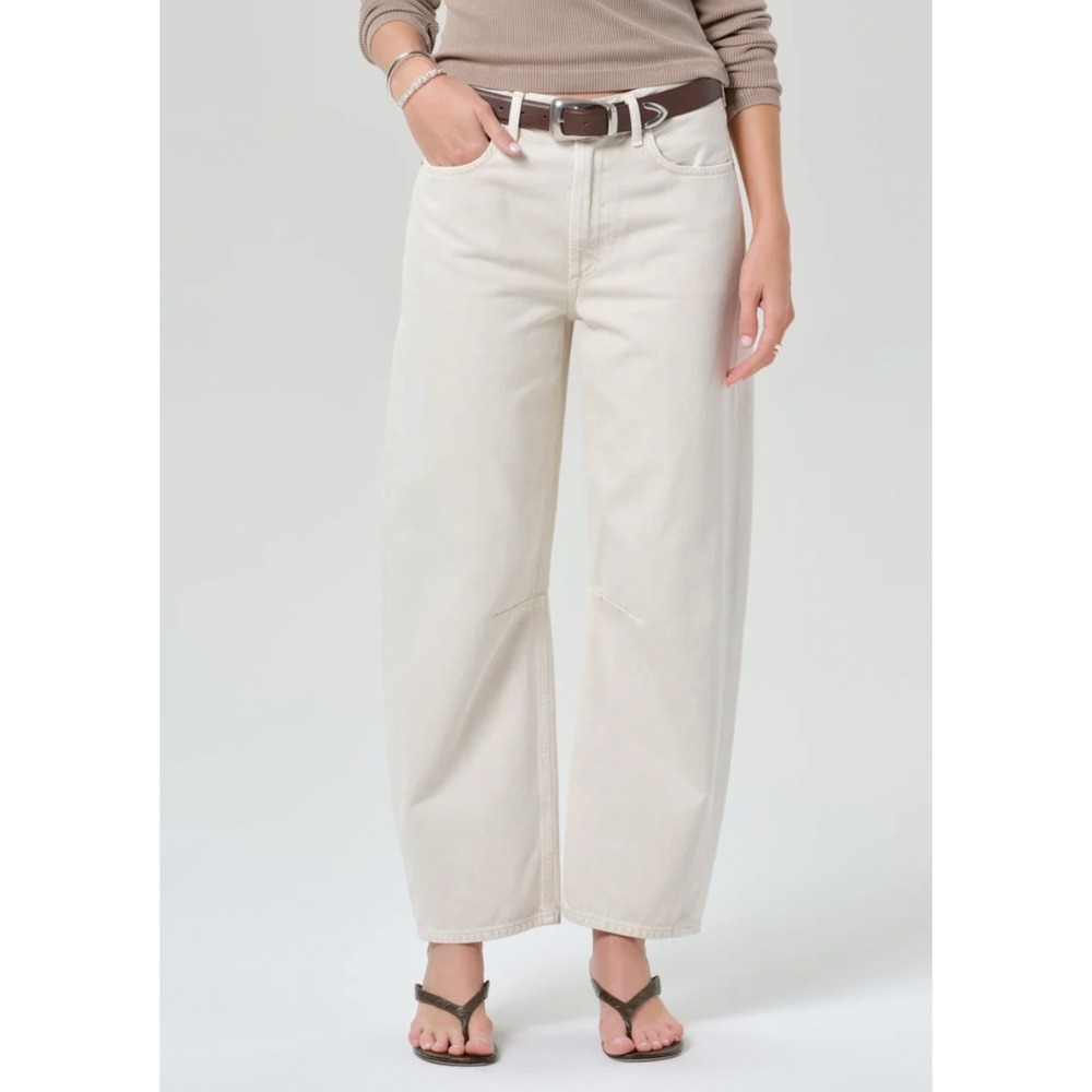 CITIZENS OF HUMANITY Miro Jeans Beige Almondette Wide Leg Women's Size 29 FLAWED